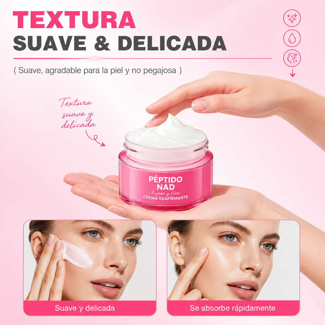 Idalia Skin | Crema Reafirmante Facial NAD+ Péptidos